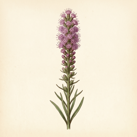 Spike inflorescence illustration — blazing star (Liatris spicata)