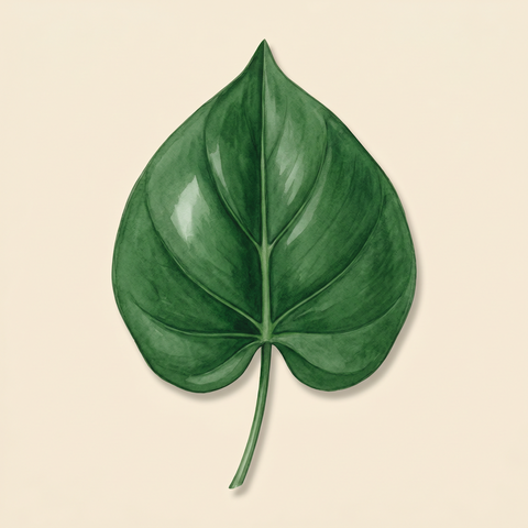 Cordate (heart-shaped) leaf illustration — Philodendron hederaceum