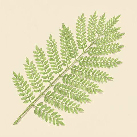 Bipinnate leaf illustration — Jacaranda mimosifolia