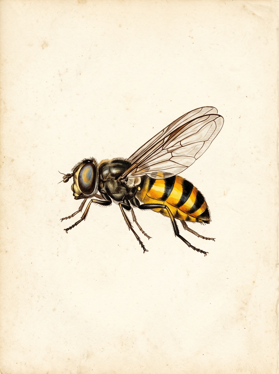 Hover fly (Syrphidae) natural history plate