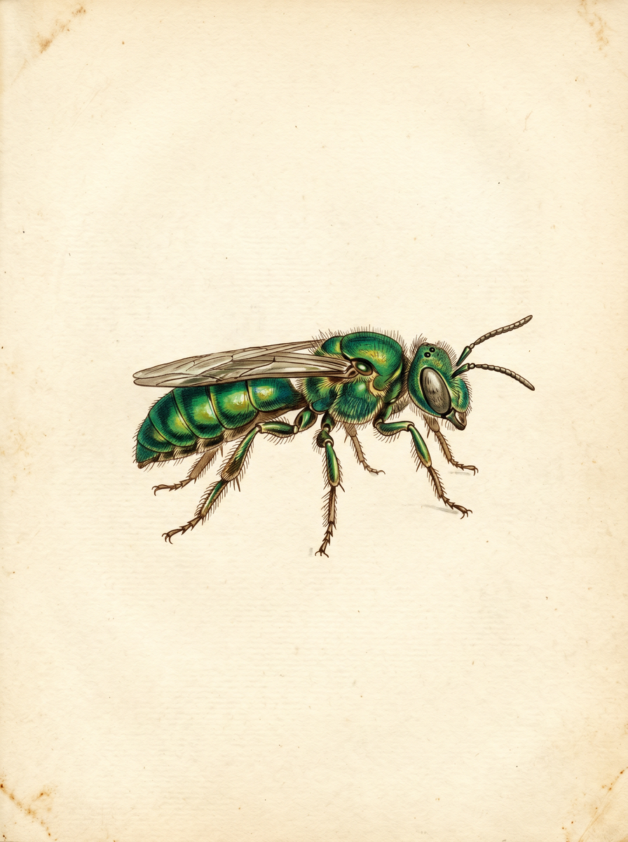 Sweat bee (Halictidae) natural history plate